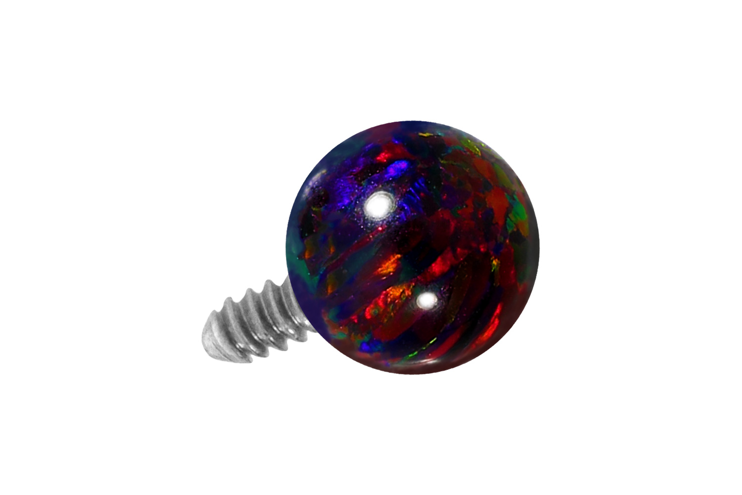 Titan Schraubaufsatz mit Außengewinde SYNTHETISCHER OPAL ++SALE++ von Piercingline